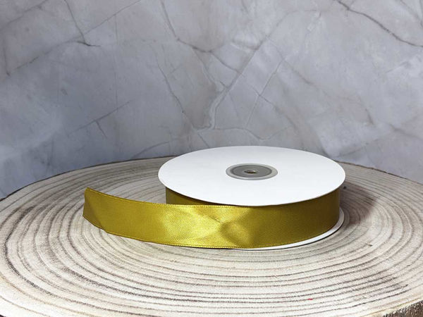 Rotolo Nastro Doppio Raso Oro in vari spessori da 50 metri