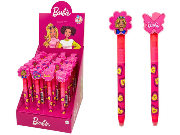 Penna gel cancellabile Barbie con decorazioni rosa