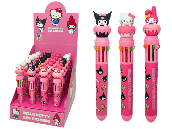 Penna multicolore Hello Kitty con 10 colori e personaggi Sanrio