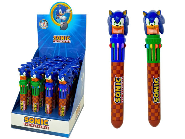 Penna multicolore Sonic con 10 colori e decorazione tridimensionale