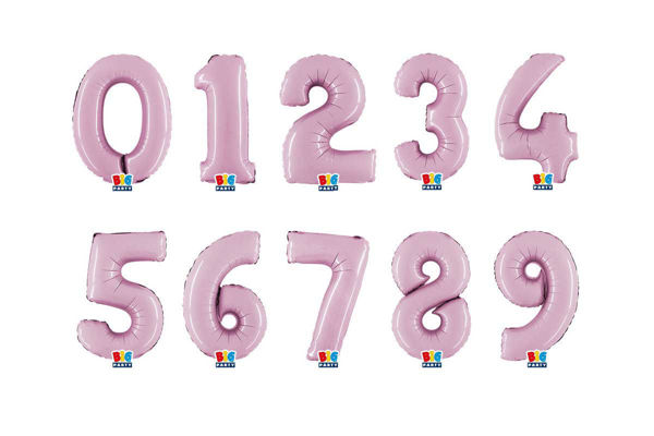 Palloncino Mylar Rosa numero 0-9 36 cm