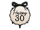 Palloncino mylar 45 cm Happy 30 con fiocco nero