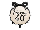 Palloncino mylar 45 cm Happy 40 con fiocco nero