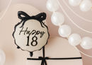 Palloncino mylar 45 cm Happy 18 con fiocco nero