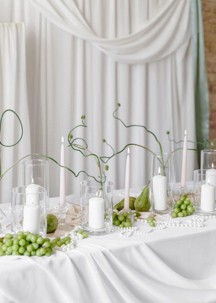 Portacandele cilindrico in vetro trasparente 17 cm