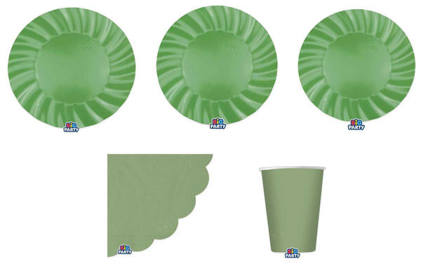 Coordinato tavola Wavy olive green