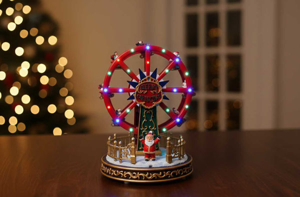 Paesaggio Natalizi Ruota luci musica e moviemento