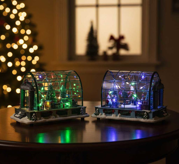 Ambientazione natalizia luminosa musicale con movimento assortita L22 P14 H15 cm