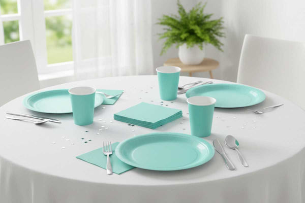 Coordinato piatti e bicchieri Ecolor Tiffany in carta