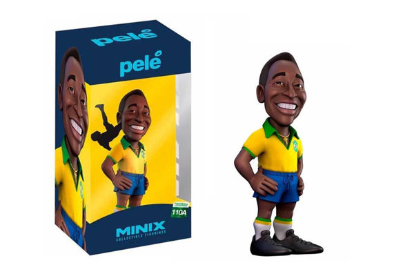 Statuina Minix Pelé con maglia del Brasile