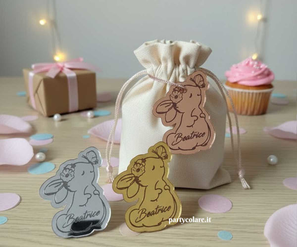 Applique coniglietto in plexiglas personalizzato con nome bimba