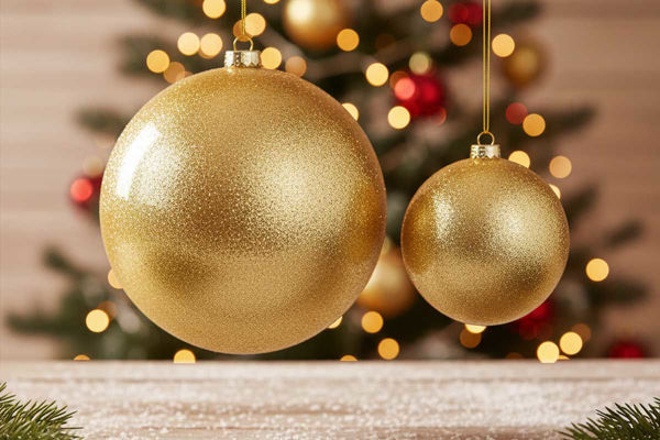 Sfere in vetro oro per decorazioni natalizie eleganti