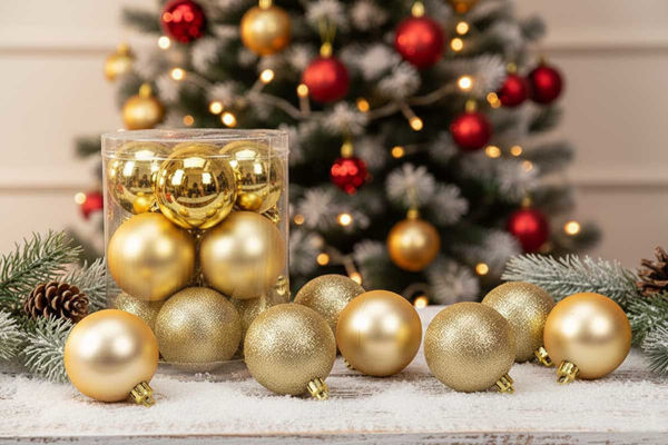 Palline per albero di Natale color oro decorative
