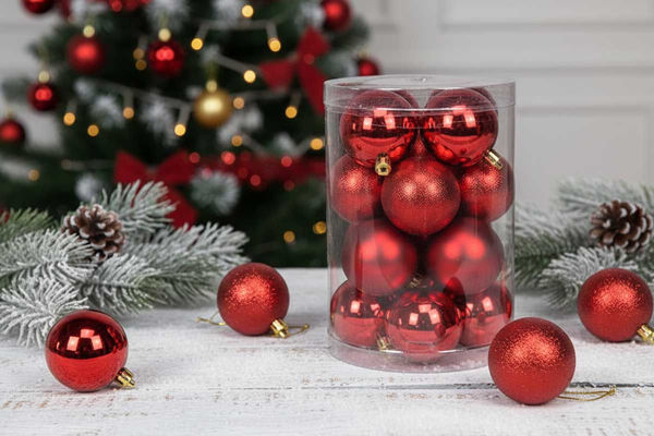 Palline per albero di Natale color rosso decorative