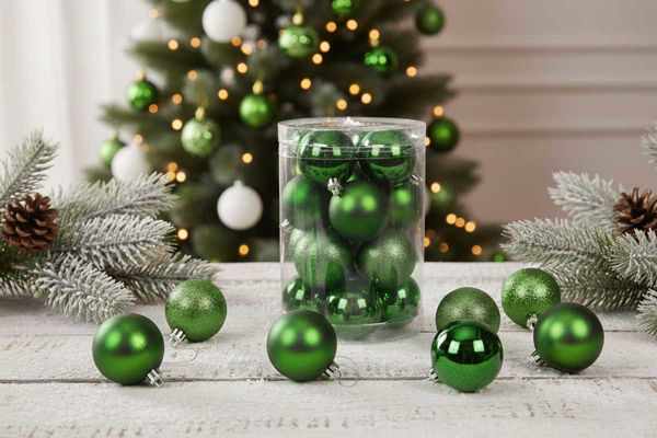 Palline per albero di Natale color verde scuro decorative
