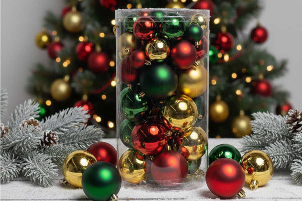 Palle natalizie miste colore tradizione per decorazione albero di Natale