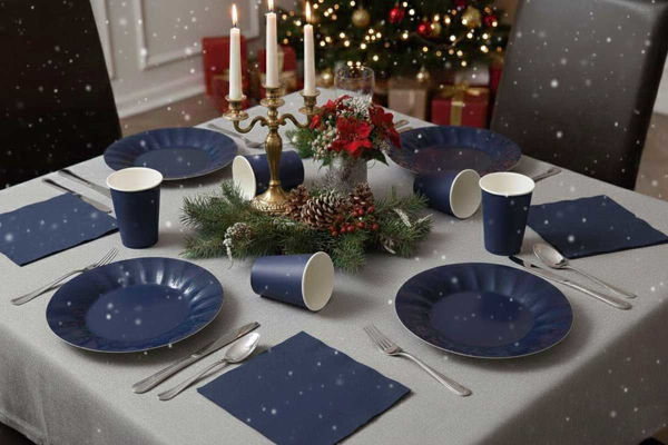 Coordinato tavola Wavy Blue Navy	