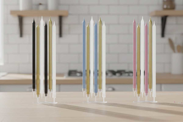 6 candeline matite special 15 cm decorative per torta e compleanni