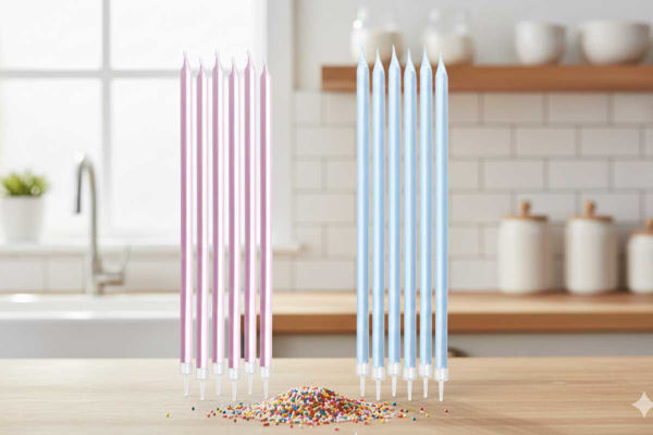 Candeline mattita perlate 15 cm con supporto decorative per torta