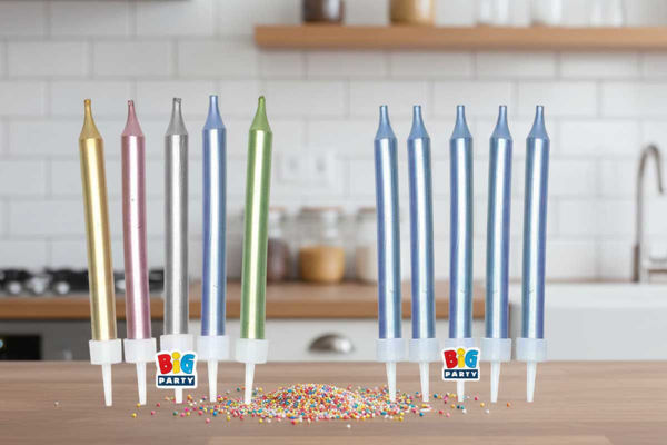 5 candeline mattite mini metal 9 cm decorative per torta e dolci