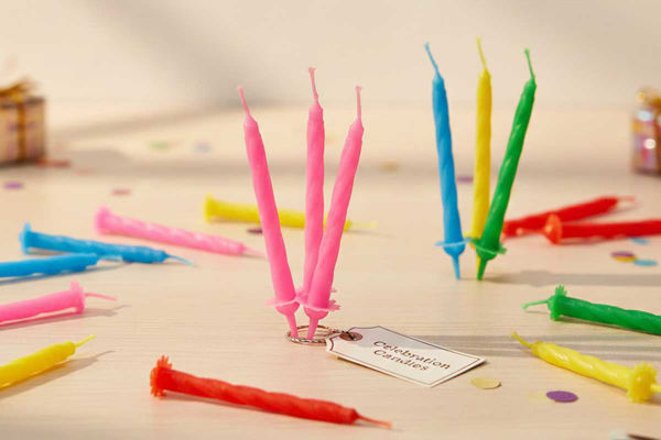 Candeline torta con supporto colorate decorative per compleanno