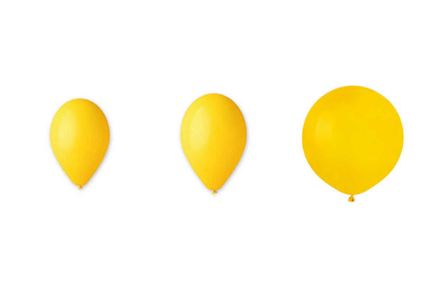 Palloncini gialli in lattice decorativi per feste e allestimenti