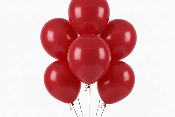 Palloncini in lattice rossi disponibili in diverse misure con codici e confezioni