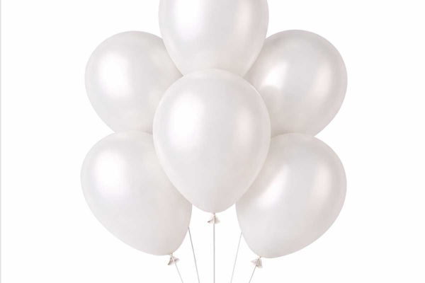 Palloncini in lattice bianco metal BigParty con palloncini Gemar in diverse misure