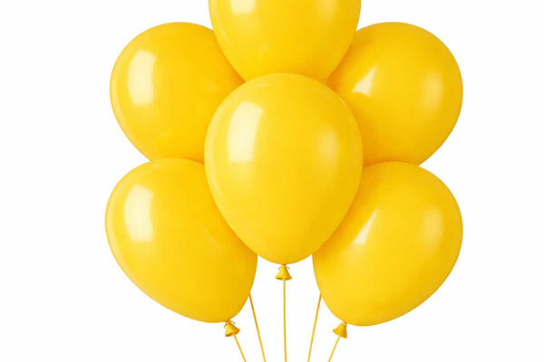 Palloncini in lattice giallo metal BigParty con palloncini Gemar in diverse misure