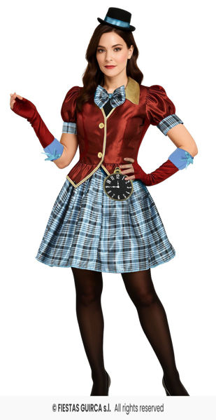 Costume Tic Tac Hatter donna travestimento cappellaio fiabesco
