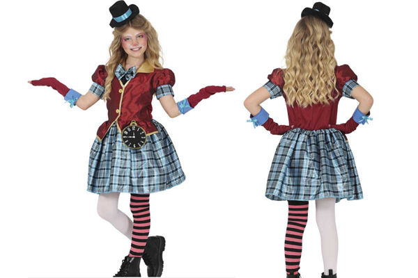 Costume Tic Tac Hatter infantile Cappellaio Matto per bambini e bambine