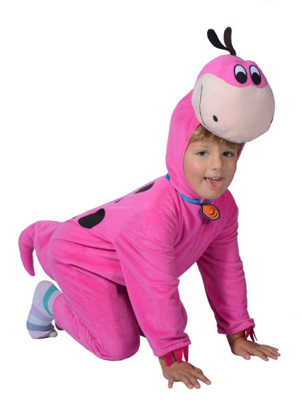 Costume Flintstones Dino baby per bambino e bambina con indicazione taglie e codici prodotto