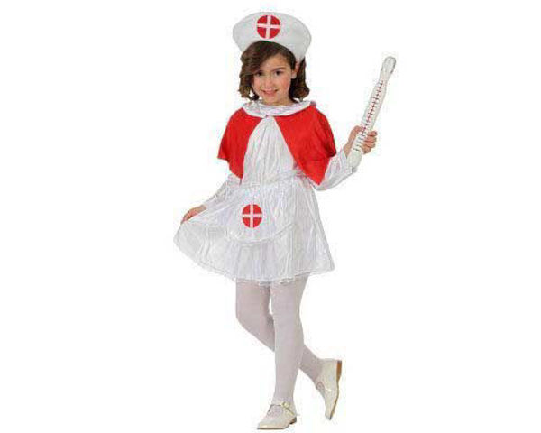 Costume infermiera per bambina con indicazione taglie e codici prodotto