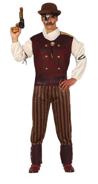 Costume steampunk adulto in stile vittoriano e retrofuturistico
