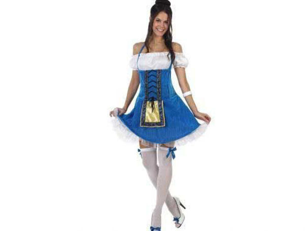 Costume tradizionale tedesco per donna in stile dirndl con indicazione taglie