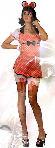 Costume Topolina a pois rossi per donna con indicazione taglie