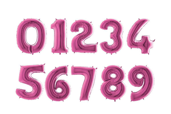 Palloncino Mylar fuxia numero 102 cm per decorazioni