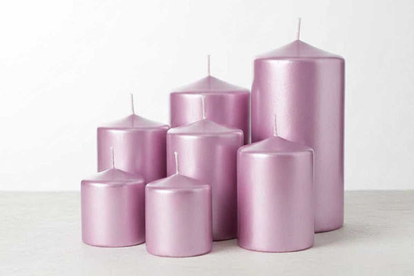 Candela pillar rosa metallica diametro