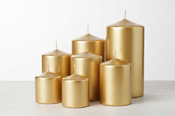 Candela pillar oro decorativa diametro