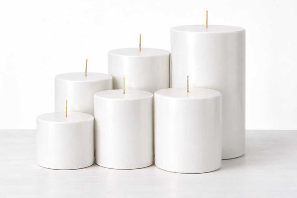 Candela cilindro bianco lucido