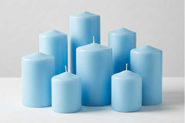 Candela cilindro azzurro