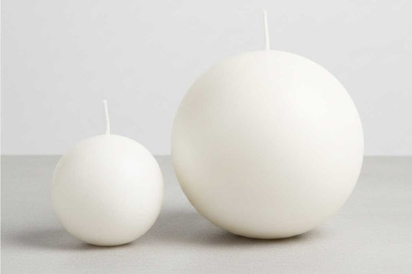 Candela sfera bianca diametro