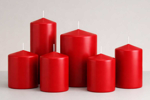 Candela cilindro rossa