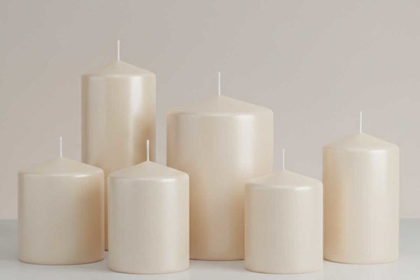 Candela cilindro avorio
