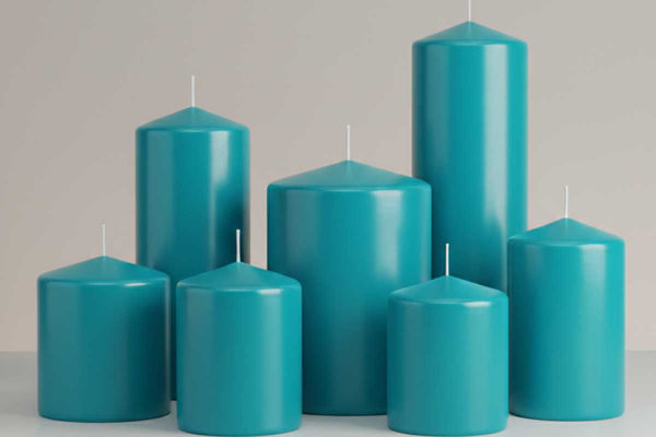 Candela cilindro azzurra