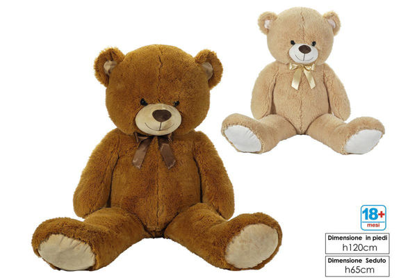 Orso Peluche Gigante con Fiocco 120 cm