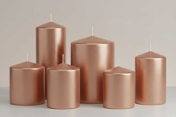 Candela cilindro rosa gold