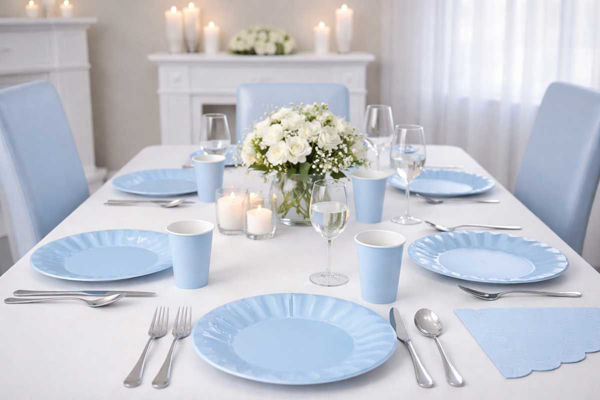 Coordinato tavola Wavy Celeste Baby