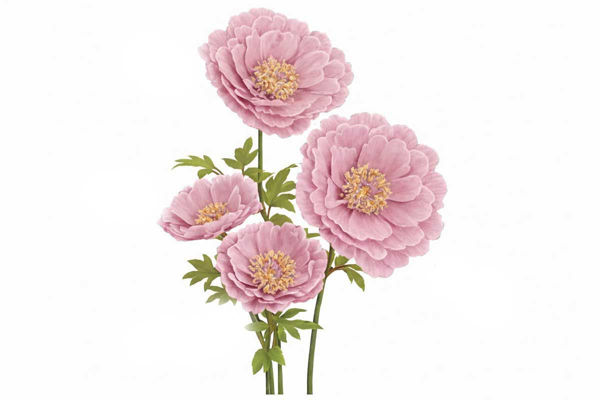 Peonia old pink decorativa con stelo disponibile in diverse dimensioni