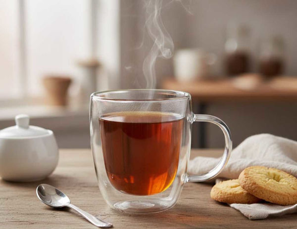 Tazza mug 375 ml in vetro borosilicato doppia parete 13x9,5xh.11,5 cm